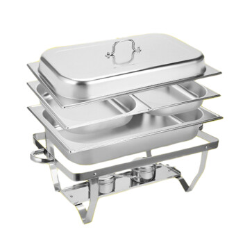 苏勒 不锈钢电加热自助餐炉食堂餐厅餐具器皿炉自助早餐保温炉 双格 电加热