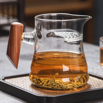 MULTIPOTENT茶具配件高硼硅耐热公道杯泡茶杯月牙木把公杯
