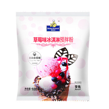 焙芝友 草莓味冰淇淋粉100gx3袋 JS