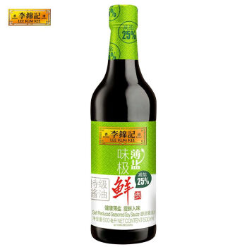 李锦记薄盐味极鲜500ml  使用未加碘盐 减盐25% 特级鲜酱油