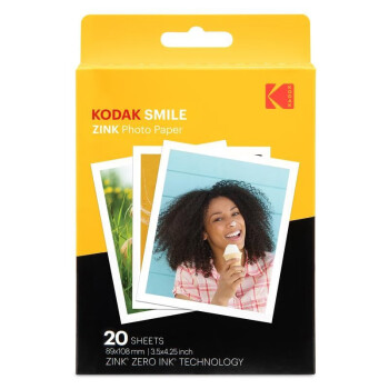 柯达（Kodak）Zink3.5×4.25英寸相纸 SMILE Classic拍立得相相纸拍 zink一次成像胶片 20张相纸