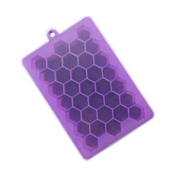 畅宝森硅胶冰格冰块模具带盖蜂窝33格冰盒DIY制冰盒ZYX-20210605#紫色 5件起售 BD05
