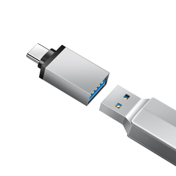 毕亚兹 Type-c转USB3.0转接 安卓数据线转换 手机OTG支持小米5乐视2华为P9 接U盘鼠标键盘硬 ZT6-银色