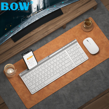 航世（BOW）HW306DL-2 可充电无线键盘鼠标套装 办公超薄便携键鼠套装 笔记本电脑台式家用键盘鼠标 银白