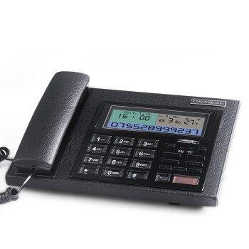 中诺（CHINO-E）C097真皮固定电话机座式家用商务办公室老板座机免提通话报号 黑色 (HCD6238P/TSDL系列)