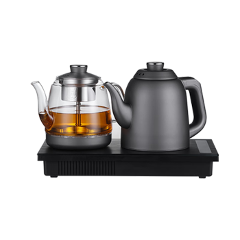 友家铺子（Biooner）全自动上水电热水壶烧水壶茶台茶桌茶几一体嵌入式电茶壶泡茶抽水茶具套装 钛灰色三件套