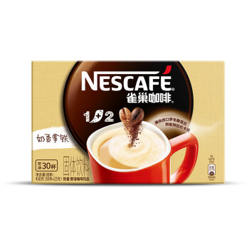 雀巢咖啡（Nestle）速溶咖啡1+2奶香微研磨三合一冲调饮品盒装30条450g