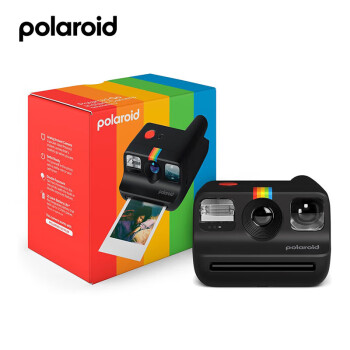 POLAROID 迷你拍立得GO Gen2一次成像 便携学生款小型mini胶片相机 宝丽来黑色 含白框+黑白相纸（32张）