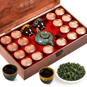宝然乌龙茶安溪铁观音清香型特级360g礼盒装18小罐配茶具茶叶