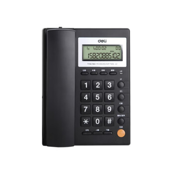 得力（deli）电话机座机固定电话办公免提通话可接分机785黑色（HCD6238）