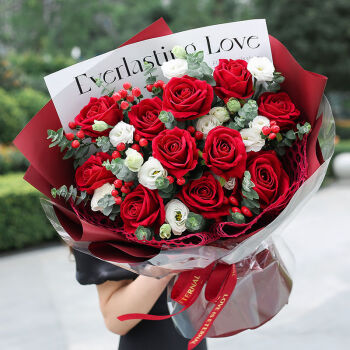花递鲜花速递11枝红玫瑰花束表白礼物送女友送老婆同城配送|dy397