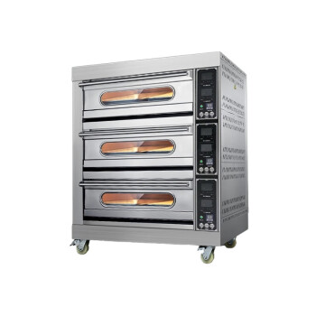 苏勒 大型烘培商用电烤箱燃气大容量热风循环专业风炉二层二盘双层披萨 液晶豪华款三层六盘烤箱