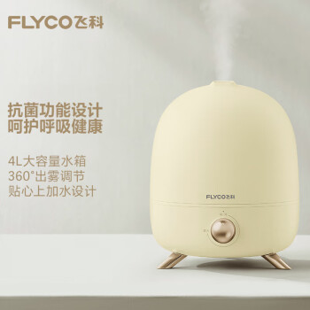 飞科（FLYCO）加湿器卧室家用办公室桌面空气洁净轻音孕妇婴儿用大雾量除菌易清洁增湿器净化器 FH9219