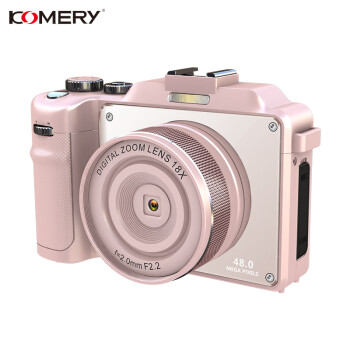 komery全新数码相机学生高清4k摄像微单照相单反复古4800万像素旅游女生校园卡片机X9粉色