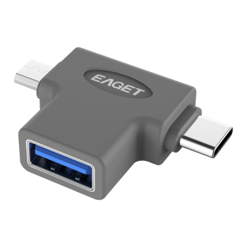 忆捷（EAGET）USB3.0 普通U盘转接器EZ07转TYPE-C+Micro USB二合一手机U盘连接器外接u盘鼠标键盘