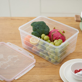 畅宝森大容量保鲜盒塑料冰箱收纳盒水果蔬菜冷冻冷藏储物盒80029#9500ml北欧蓝 3个起售  BD05
