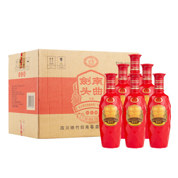 剑南春 剑南头曲（红淡雅）52度 500ml*6瓶 整箱装 浓香型白酒  