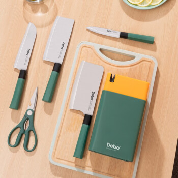 Debo克拉米不锈钢刀具套装 多用刀具6件套 厨房套刀食物剪