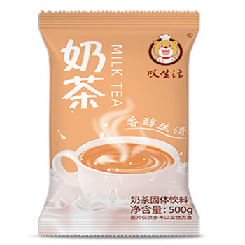 叹生活  三合一速溶奶茶粉原味港式阿萨姆烧仙草材料500g/袋  3袋起售