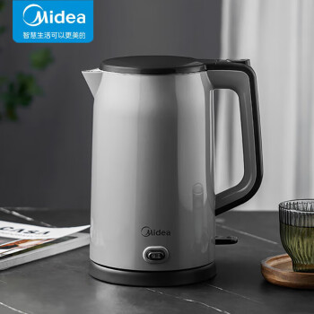 美的（Midea）电热水壶 家用烧水壶热水壶 1.7L大容量 316双钢防烫防干烧恒温 电水壶 MK-HP1706