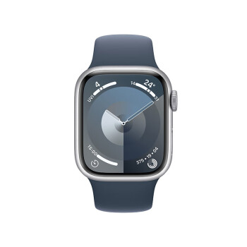 Apple Watch Series 9 智能苹果手表 s9情侣款男女通用运动电话手表913 风暴蓝色铝金属41mm GPS版M/L
