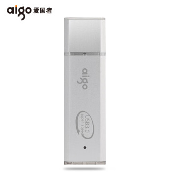 爱国者（aigo）USB3.0 U盘商务款银色 金属机身创意优盘车载u盘电脑U盘 LED工作指示灯 U320-64GB