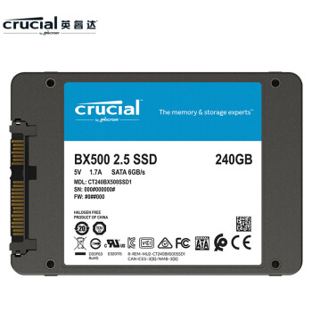 英睿达（Crucial）美光 240G SSD固态硬盘 SATA3.0接口 BX500系列 高速读写 CT240BX500SSD1