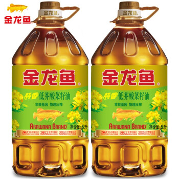 金龙鱼低芥酸特香菜籽油5升桶食用油菜油桶装家用菜子菜仔油粮油5l2桶