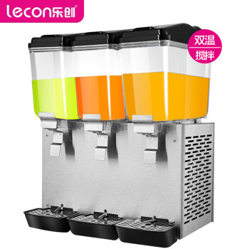 乐创 lecon 饮料机商用 全自动果汁机三缸双温搅拌速溶饮料机 多功能自助热饮冷饮机DN-325