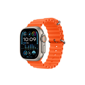 Apple/苹果 Watch Ultra2 智能手表 GPS+蜂窝款 49毫米 钛金属表壳橙色海洋表带 健康手表 MRF83CH/A
