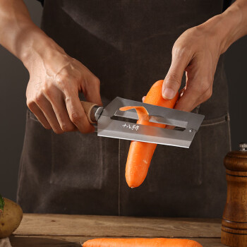 十八子作榉木耐滑厨房不锈钢削甘蔗削水果多用削皮刀W-365