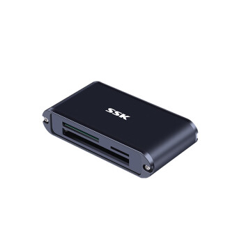 飚王（SSK）SCRM630 黑金机器人三合一金属读卡器 type-c扩展坞 USB3.0  支持SD/CF/TF 黑色