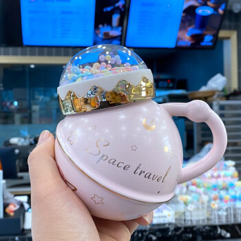 粉红丸子创意星球马克杯FH-LY0505（粉色） 陶瓷杯