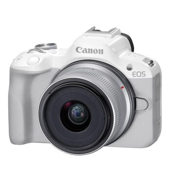 Canon佳能EOS R50 微单相机套机 佳能r50小型便携高清数码照相机4Kvlog视频拍摄 R50 18-45mm镜头套机 白色