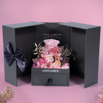 RoseBox一鹿有你永生花首饰盒玫瑰花母亲节520情人节生日礼物送女友老婆
