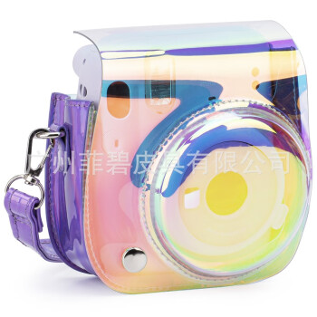 Fly-Leaf菲碧透明炫彩拍立得相机包 mini11通用 PVC胶片摄影包收纳包 紫色