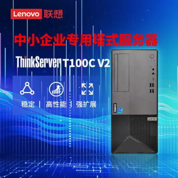 联想（ThinkServer）T100C V2 塔式服务器主机 商用办公台式电脑 i5-12400/16G/1T+256GSSD/300W