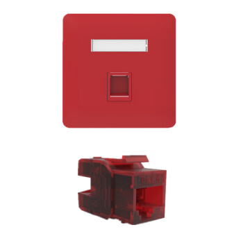 光驰 OTRANS 内外网转换信息面板（单口）+非屏蔽模块套装  红色（RJ45-L）