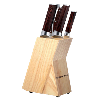 康巴赫不锈钢刀具套装彩木柄菜刀套装5件套高硬度KDT5A