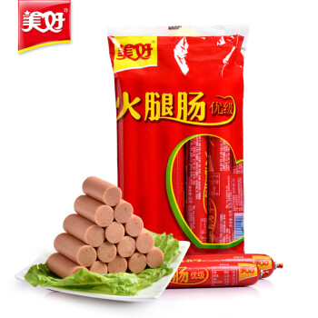 美好 优级火腿肠56g*10 袋装休闲香肠零食烧烤煎炸肠