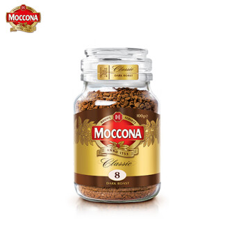摩可纳Moccona 进口冻干速溶黑咖啡无蔗糖健身运动燃减经典深度烘焙100g