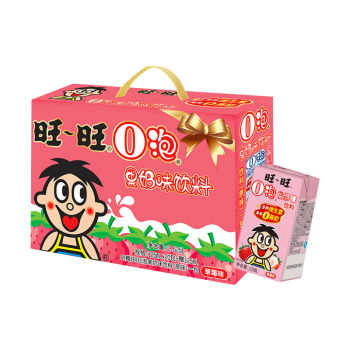 旺旺 O泡果奶味饮料 草莓味125ml*20盒 礼盒装 送礼佳品