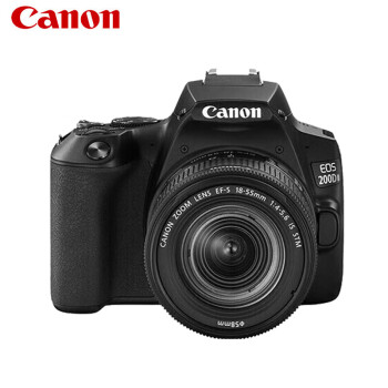 Canon 佳能 EOS 200D II二代单反相机 入门级单反相机 vlog便携 黑色