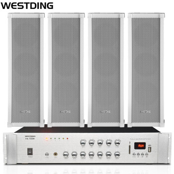 威斯汀（WESTDING) 5分区控制定压功放 防水壁挂音柱 音响套装 公共广播背景音乐音箱ZH3060X4+PA-700M