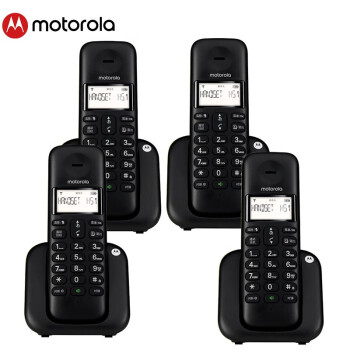 摩托罗拉（Motorola）T301C黑色 电话机数字无绳无线子母机座机大屏幕清晰免提单机 【一拖三】