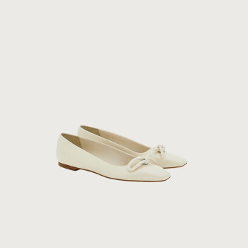 菲拉格慕（Ferragamo）女白色平底鞋 0768942_1D _ 65/37码 礼物送女友