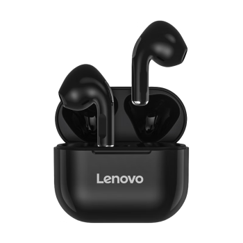 联想（Lenovo）thinkplus真无线蓝牙耳机 半入耳式运动降噪重低音音乐游戏低延迟耳机 通用苹果华为手机 LP40黑色