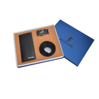PLOVER 皮带礼盒 GD811041-2A长夹钱夹皮带套装礼盒 黑色  XB