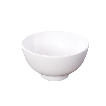 红帕A5密胺小饭碗食堂塑料碗快餐碗白色105-5英寸350ml 十只装