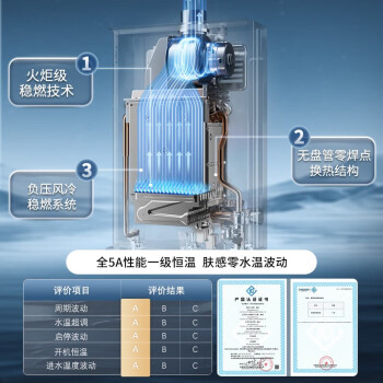 华帝（VATTI） 16升燃气热水器天然气 家用即热式 一级静音零冷水双变频节能增压密闭恒温 i12268-16